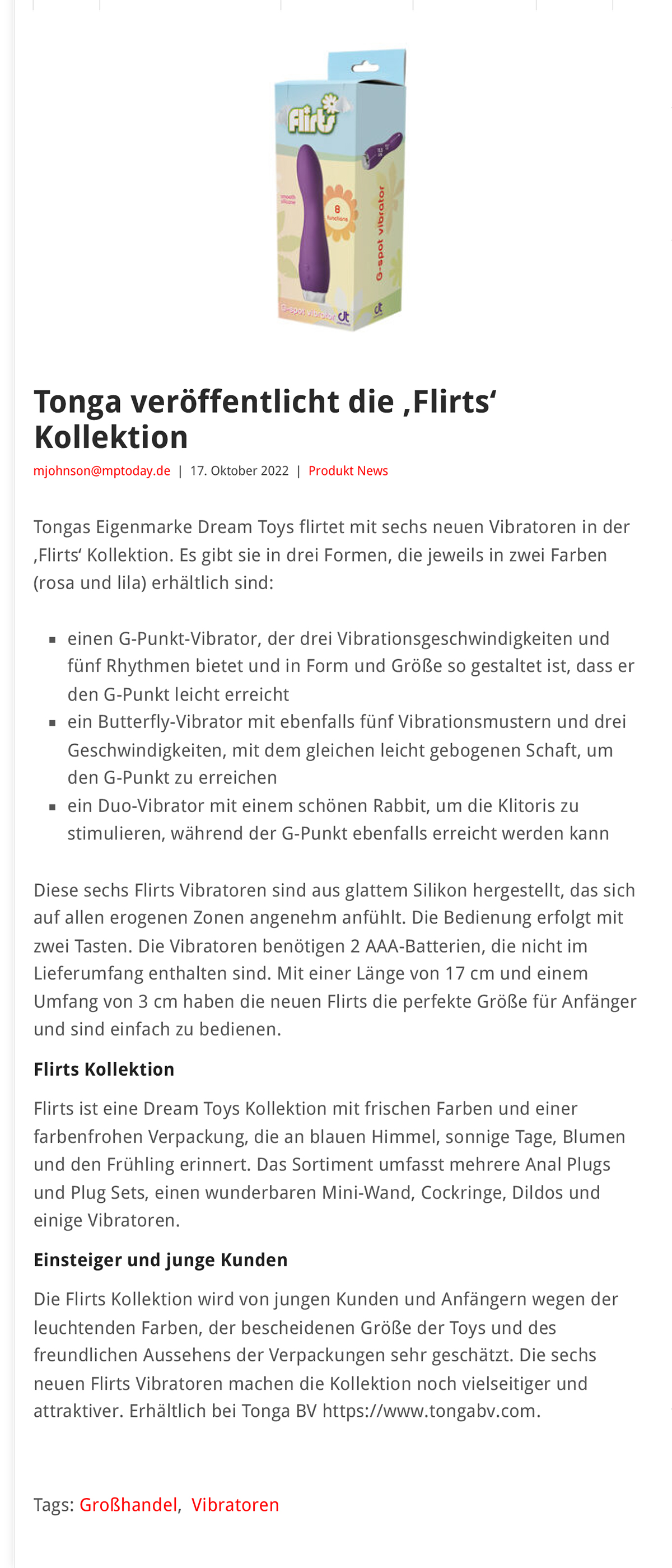 2022-10 eLine Online - Dream Toys Flirts